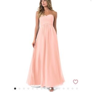 Azazie Yazmin Coral Bridesmaid Dress with added corset
